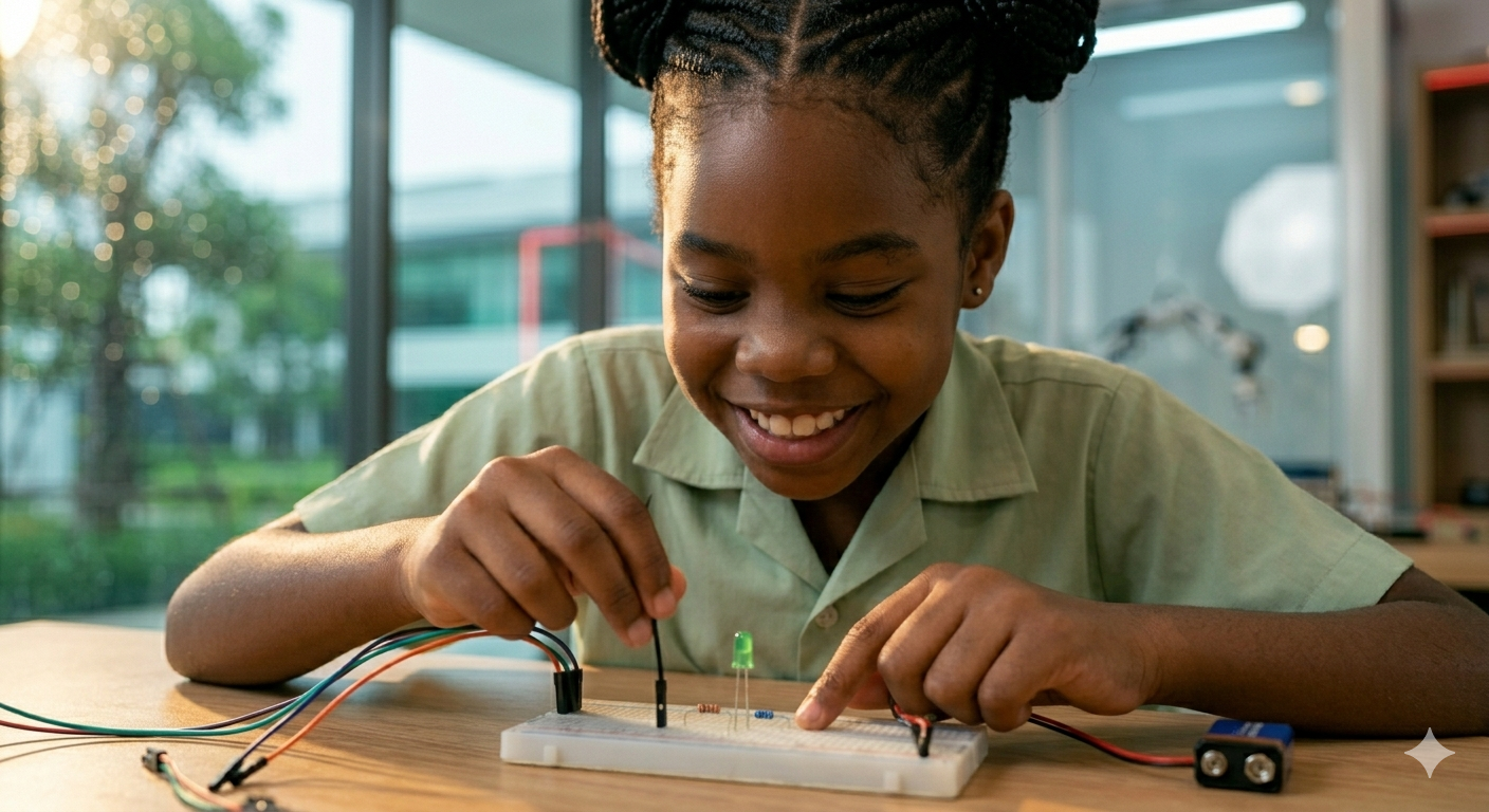 Child programing on laptop